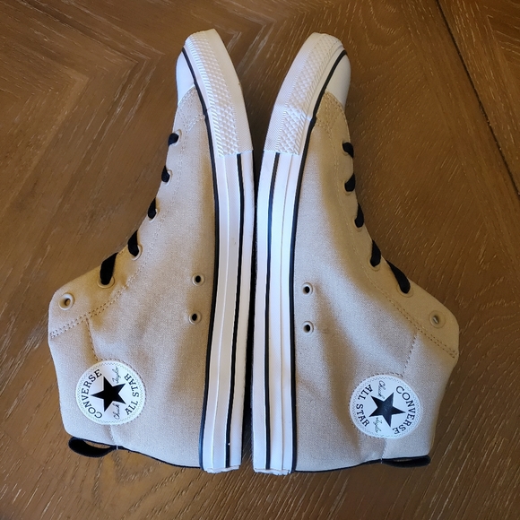 SOLD Converse All Star khaki beige padded high top sneakers size 12 men - Picture 6 of 12